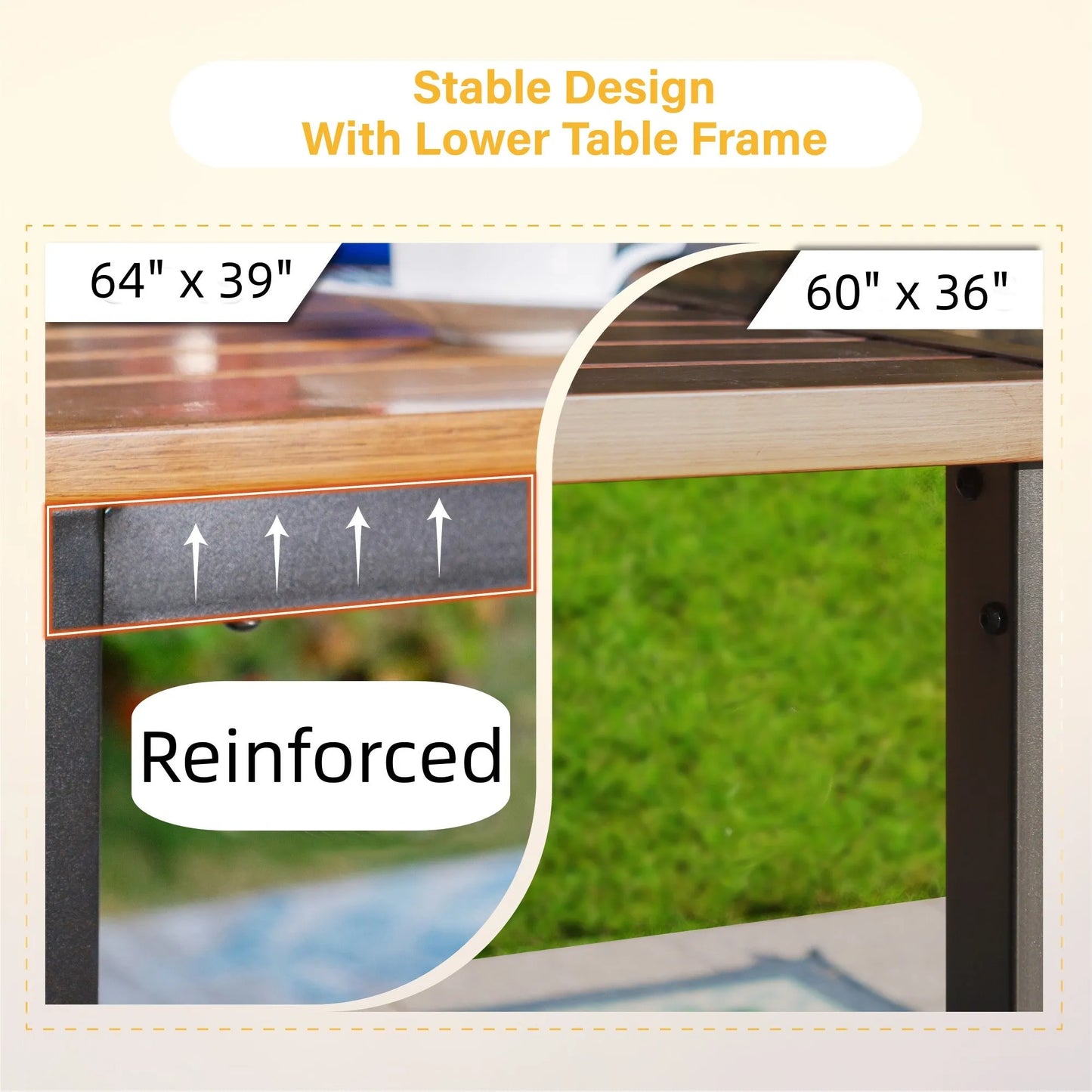 7-Piece Patio Dining Set With 6 Cushioned Steel & Rattan Chairs and Rectangle Table