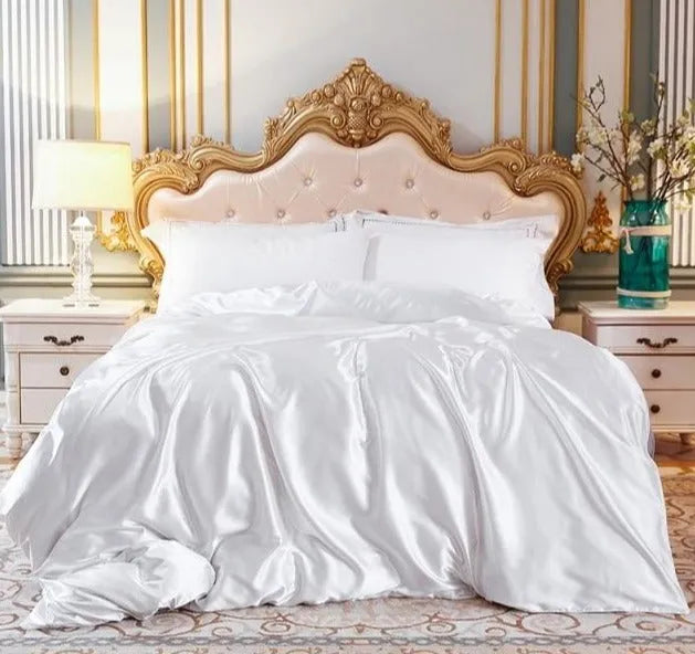 Luxury 100% Silk Duvet Cover 4 Pieces Set