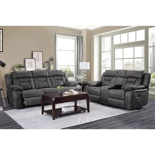 2 PC SEVILLA RECLINING SOFA & LOVESEAT SET