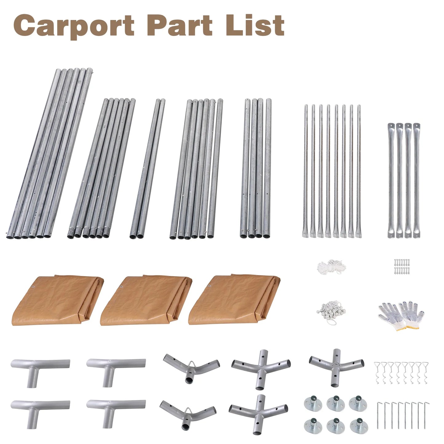 10x20 ft Heavy Duty Carport Canopy Instant Garage with Removable Sidewalls and Doors