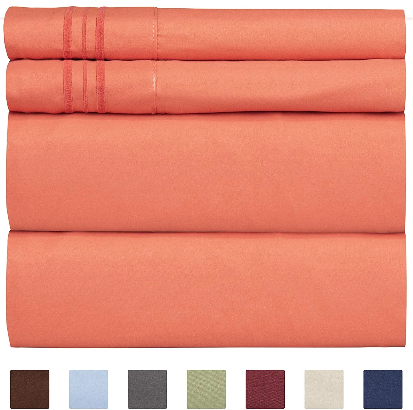 4/6 Piece Bed Sheets Set- Extra Soft - Deep Pockets - Easy Fit - Breathable /Cooling - Wrinkle Free