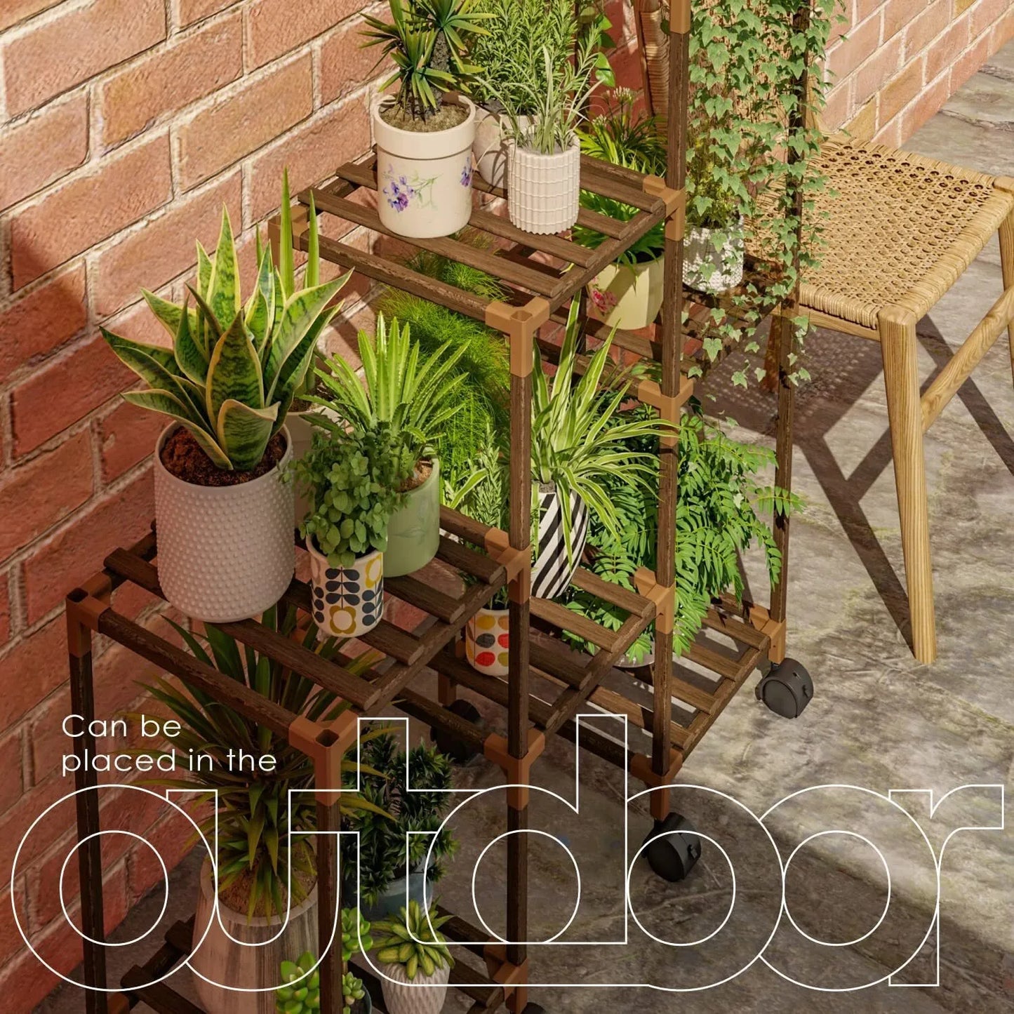 Plant stand indoor plant stand wooden outdoor multi-layer plant stand