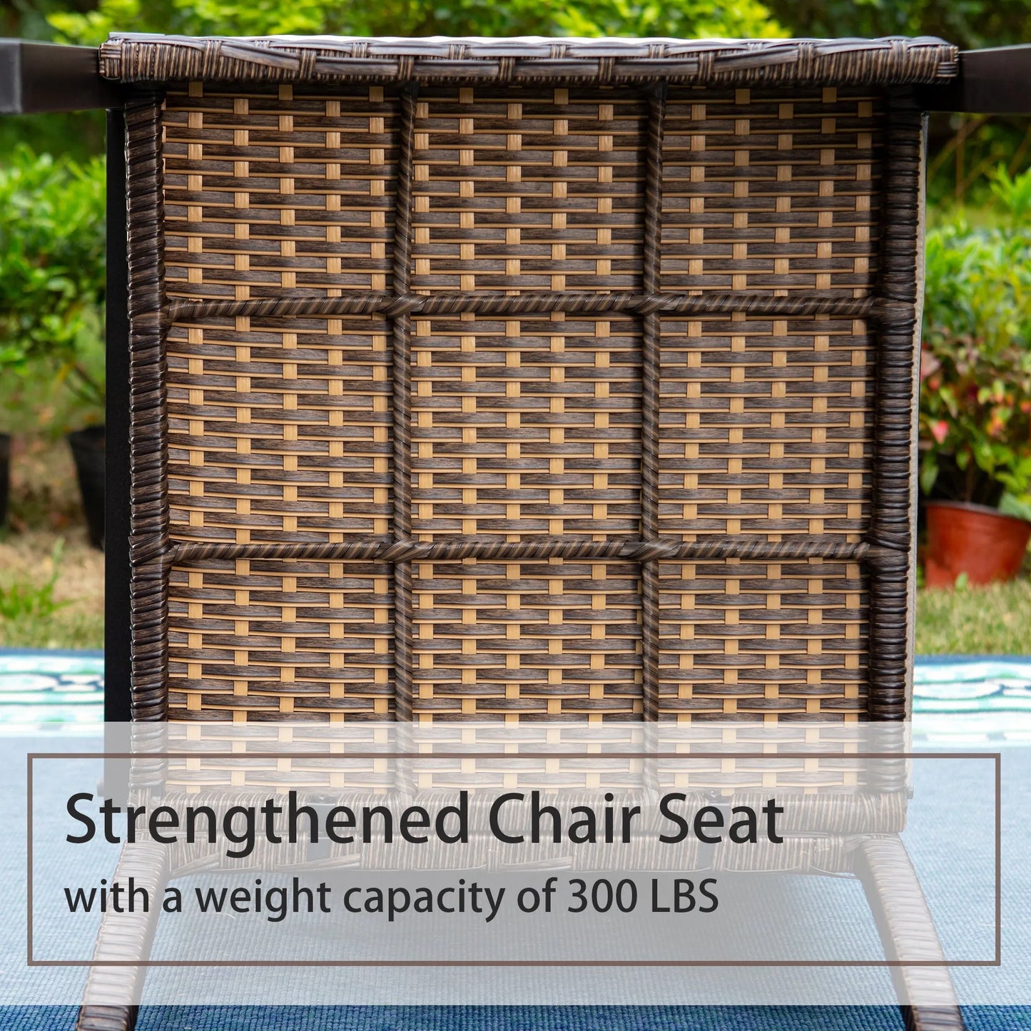 5-Piece Patio Fire Pit Set Rattan Dining Chairs & 50,000BTU Square Fire Pit Table