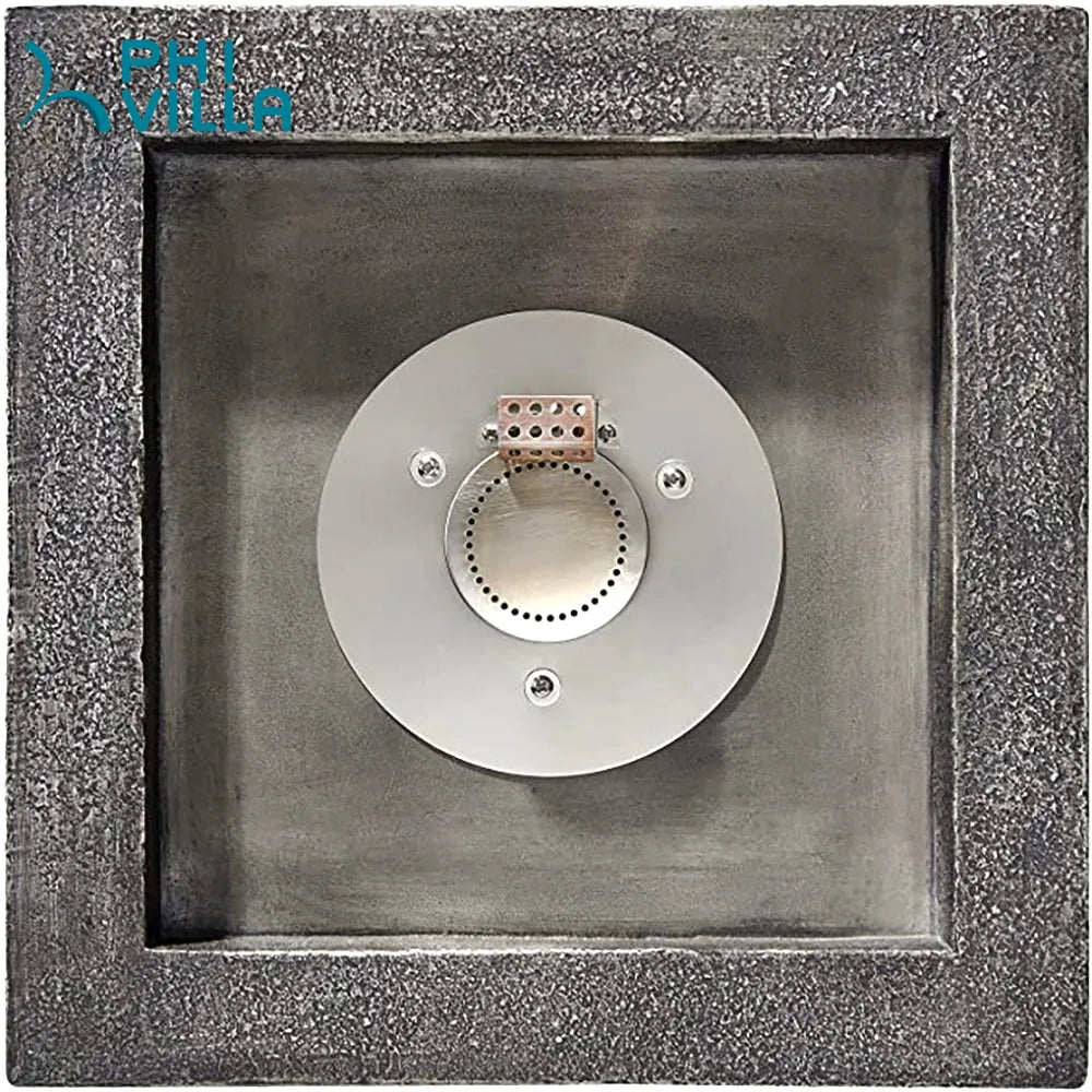 18 Inch 30,000BTU Outdoor Square Terrafab Gas Fire Pit With Waterproof Cover