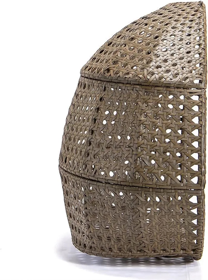 Hanging Egg Chair with Stand, 2 Person Heavy Duty Hanging Wicker Rattan Swing Chair Basket Hammock Nest Chair Seat for Indoor Outdoor Patio Lounger Swinging Loveseat (Beige)