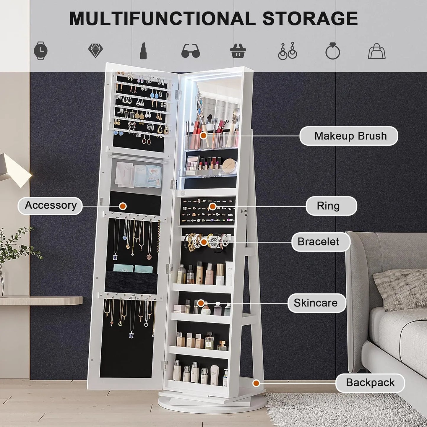 Revolving Jewelry Cabinet