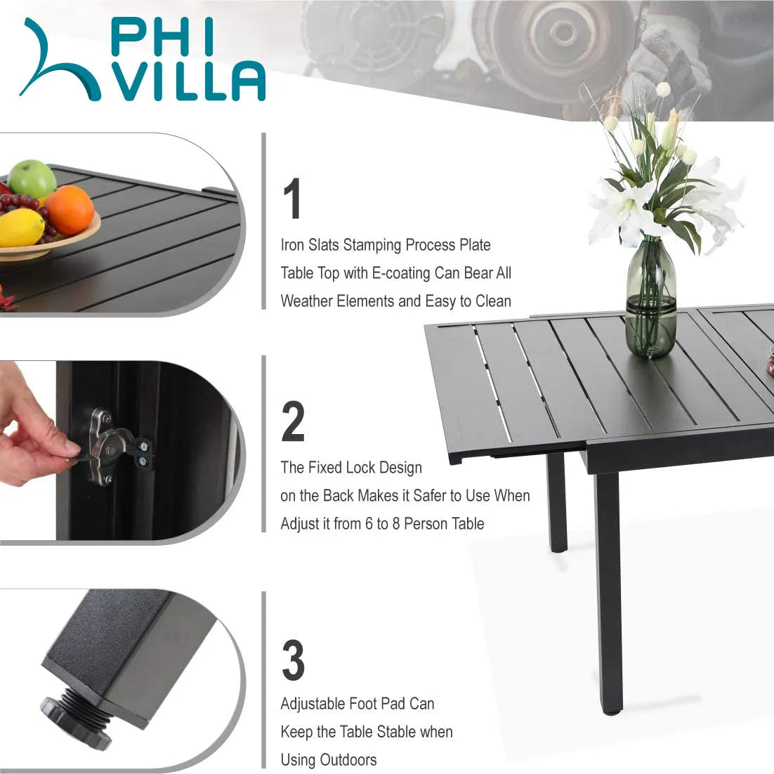 7-Piece/9-Piece Outdoor Patio Dining Set with Adjustable Table & Padded Textilene Swivel Chairs