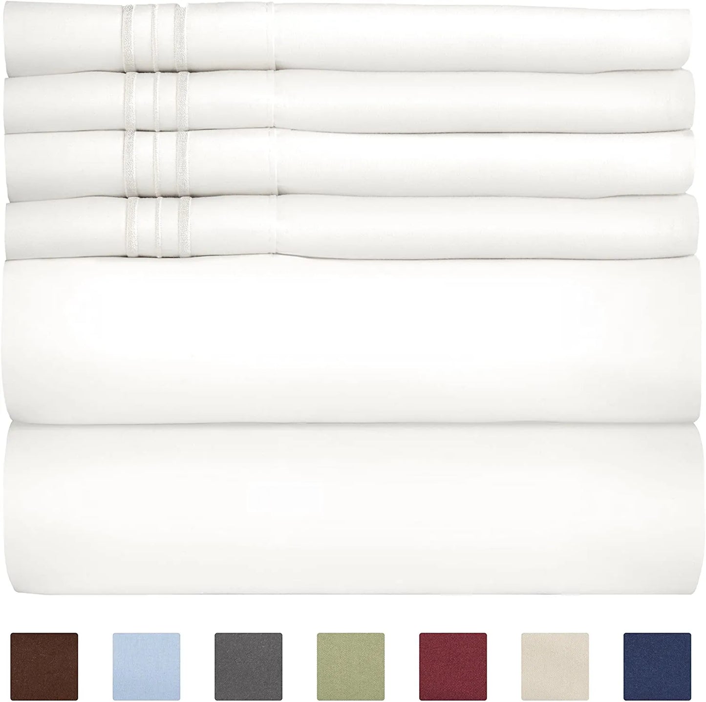 4/6 Piece Bed Sheets Set- Extra Soft - Deep Pockets - Easy Fit - Breathable /Cooling - Wrinkle Free