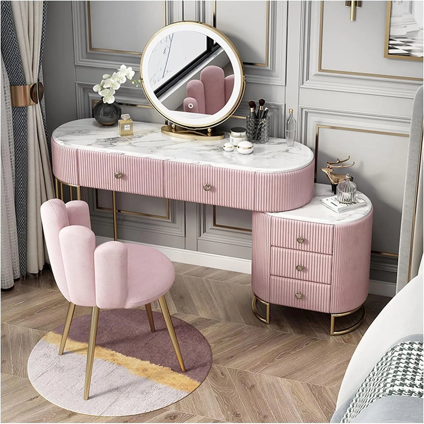 Modern Dressing Table Imitation Stone Dressing Table Storage Cabinet Modern Small One Bedroom Apartment Dressing Table