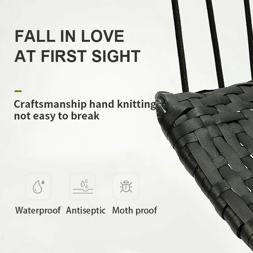 JOYBASE Hanging Egg Chair with Stand, Outdoor Wicker Rattan Egg Swing Chair with Stand and Cushion for Indoor Outdoor Bedroom Patio Garden (Grey/Black)