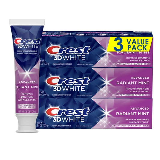 3D White Toothpaste Radiant Mint, 3.8 Oz (Pack of 3)